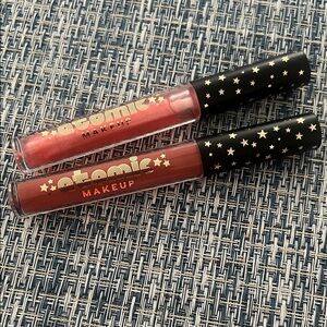 Lip Gloss Duo - Shimmering Pink and Deep Brown